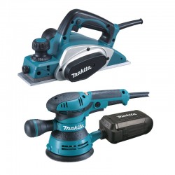 Set Rabot Électrique + Ponceuse Excentrique 125 Mm Makita