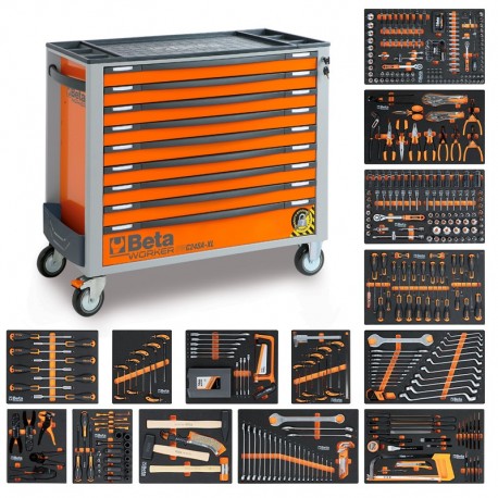 Servante mobile d'atelier 9 tiroirs 487 outils BW 2400S XL9/E-XL Beta