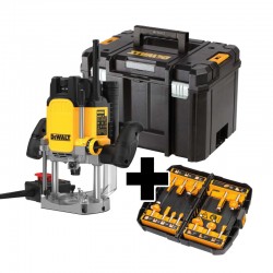 Défonceuse DW62 1KTX-QS + coffret de fraises DEWALT
