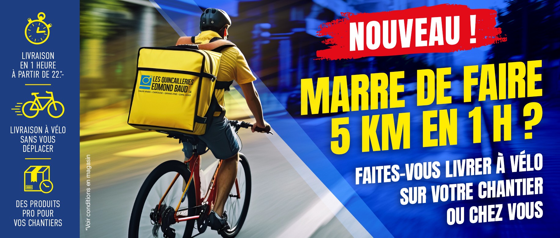 Livraison sur chantier &agrave; v&eacute;lo